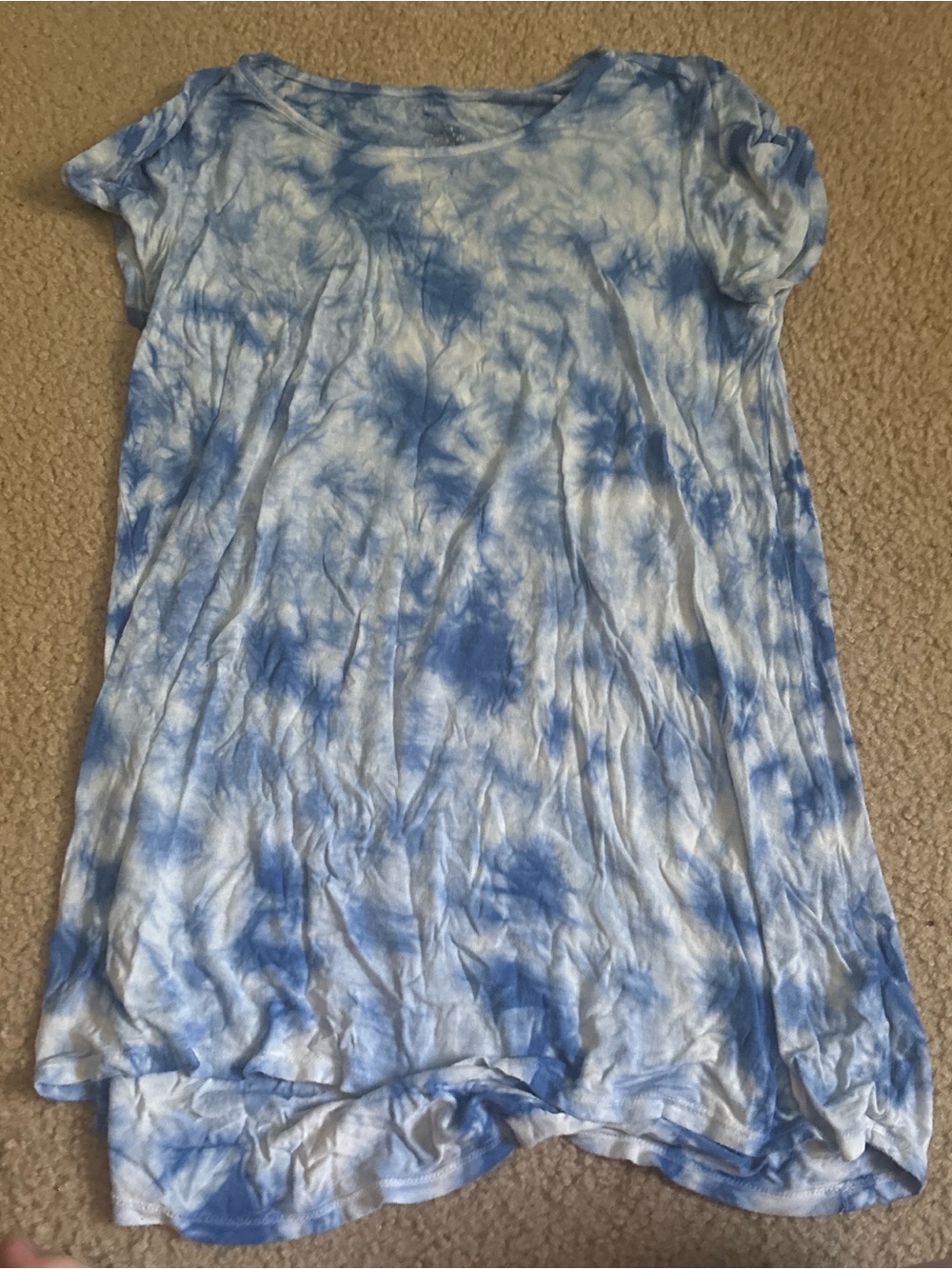 Justice Blue & White Tie-Dye Short Sleeve Tee